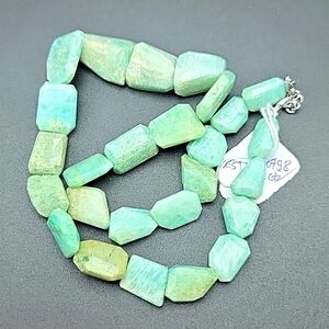 Chunky Amazonite Facet Cut 830 Cts Beaded Free Form Natural Gemstone Necklace
